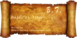 Bajári Tibor névjegykártya